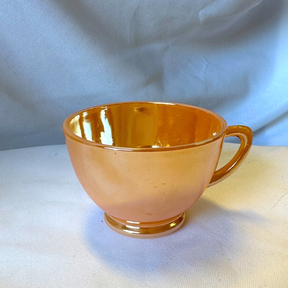 Fire King peach lustre cup